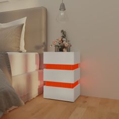 Greatstore Noční stolek s LED bílý 45 x 35 x 67 cm dřevotříska