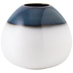 Villeroy & Boch Nízká modrobílá váza z kolekce LAVE HOME
