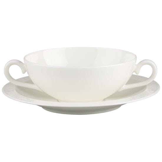 Villeroy & Boch Polévkový šálek s podšálkem z kolekce WHITE PEARL +