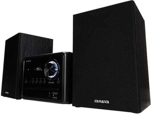  stílusos mikrorendszer aiwa msbtu300 aux in bemenet Bluetooth fejhallgató kimenet fm tuner cd-meghajtó időtlen dizájn usb port 