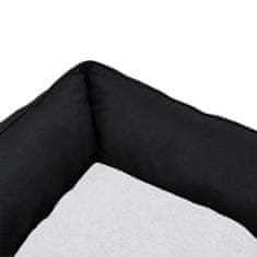 Greatstore Pelíšek pro psy černý a bílý 65 x 50 x 20 cm lněný vzhled flís