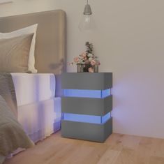 Greatstore Noční stolek s LED šedý 45 x 35 x 67 cm dřevotříska