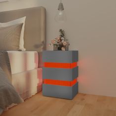 Greatstore Noční stolek s LED šedý 45 x 35 x 67 cm dřevotříska