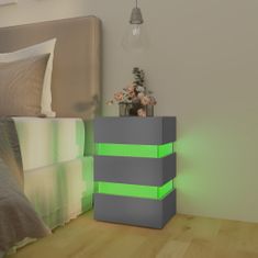 Greatstore Noční stolek s LED šedý 45 x 35 x 67 cm dřevotříska