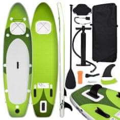 Vidaxl Nafukovací SUP paddleboard a příslušenství zelený 300x76x10 cm