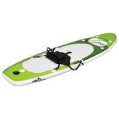 Vidaxl Nafukovací SUP paddleboard a příslušenství zelený 300x76x10 cm