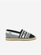 Karl Lagerfeld Bílo-černé dámské kožené espadrilky KARL LAGERFELD Kamini 39