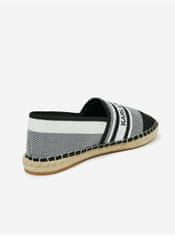 Karl Lagerfeld Bílo-černé dámské kožené espadrilky KARL LAGERFELD Kamini 39