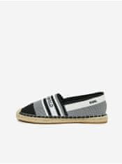 Karl Lagerfeld Bílo-černé dámské kožené espadrilky KARL LAGERFELD Kamini 39