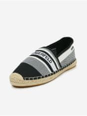 Karl Lagerfeld Bílo-černé dámské kožené espadrilky KARL LAGERFELD Kamini 39