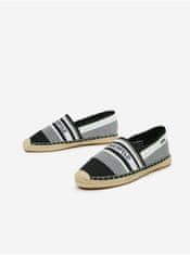 Karl Lagerfeld Bílo-černé dámské kožené espadrilky KARL LAGERFELD Kamini 39