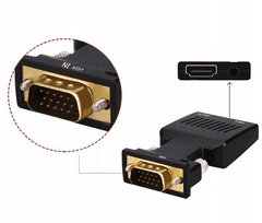 CO2 ADAPTÉR KONVERTOR VGA D-SUB NA HDMI + AUDIO ZVUK CO2-0114