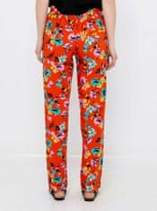 Camaïeu Oranžové květované kalhoty CAMAIEU S