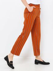 Camaïeu Oranžové zkrácené pruhované kalhoty CAMAIEU M
