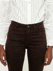 Camaïeu Tmavě hnědé vzorované zkrácené kalhoty CAMAIEU XS