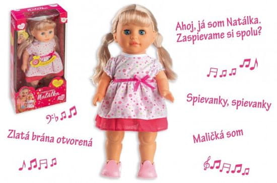 Teddies Panenka Natálka chodiaci a slovensky spievajúc plast 42cm na batérie so zvukom