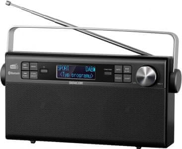 stylový radiopřijímač sencor srd 7800 bluetooth aux in dad fm tuner reproduktory aux in vstup microusb napájení