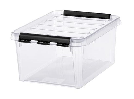 SMARTSTORE Úložný box "Classic 10", průhledný, plast, 8 l, černé úchytky, 3482070