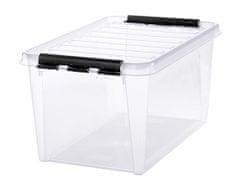 SMARTSTORE Úložný box "Classic 45", průhledný, plast, 47 l, černé úchytky, 3476070