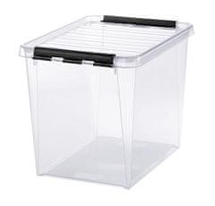 SMARTSTORE Úložný box "Classic 16", průhledný, plast, 25 l, černé úchytky, 3493070