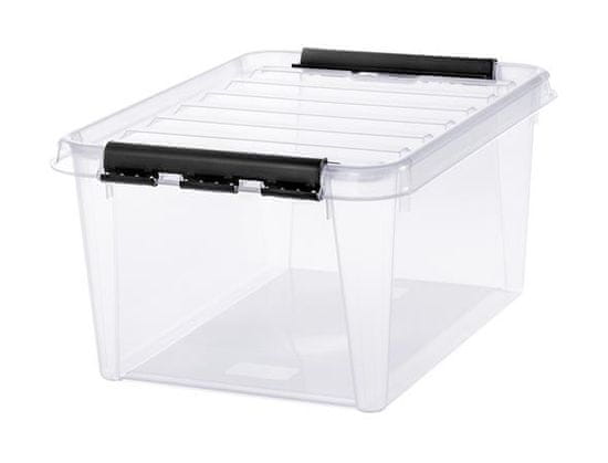 SMARTSTORE Úložný box "Classic 31", průhledný, plast, 32 l, černé úchytky, 3510070