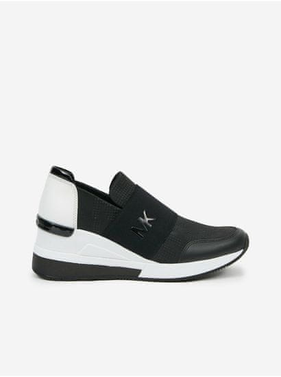 Michael Kors Bílo-černé dámské slip on tenisky na klínku Michael Kors Felix