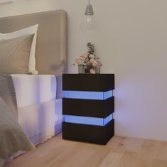 Greatstore Noční stolek s LED černý 45 x 35 x 67 cm dřevotříska