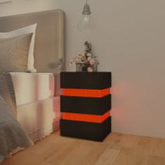 Greatstore Noční stolek s LED černý 45 x 35 x 67 cm dřevotříska