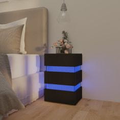 Vidaxl Noční stolek s LED černý 45 x 35 x 67 cm dřevotříska