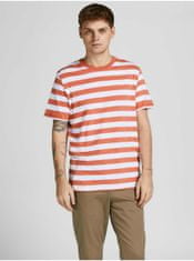 Jack&Jones Bílo-oranžové pruhované tričko Jack & Jones Tropic S