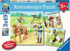 Ravensburger Puzzle Den u koní 3x49 dílků
