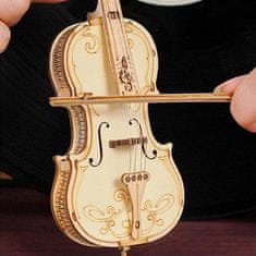 Robotime Rolife 3D dřevěné puzzle Violoncello 58 dílků