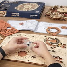 Robotime Rokr 3D dřevěné puzzle Nástěnné hodiny Zodiac 168 dílků