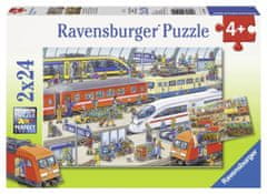 Ravensburger Puzzle Rušné vlakové nádraží 2x24 dílků