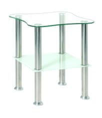 Mørtens Furniture Konferenční stolek Azariah, 47 cm, nerez / bílá