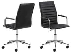 Design Scandinavia Kancelářská židle Winslow, kůže, černá