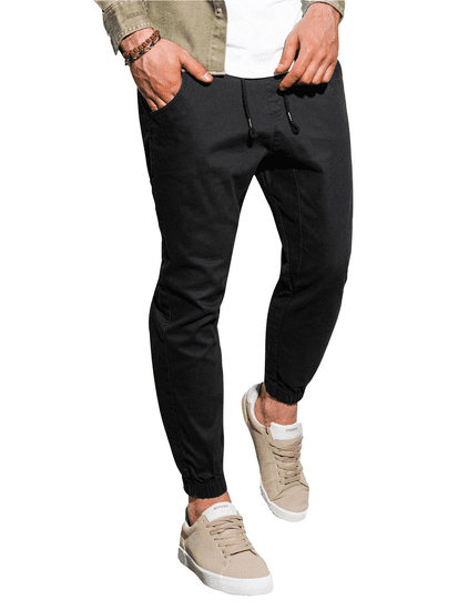 OMBRE Pánské jogger kalhoty P885 - černá - XL