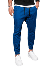 OMBRE Pánské jogger kalhoty P885 - nebesky modrá - S