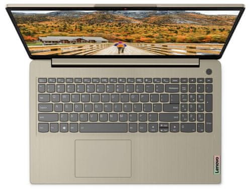 Notebook Lenovo IdeaPad 3 15ITL6 (82H801XLCK) lehký přenosný Wi-Fi ax Bluetooth HDMI 15,6 palců FullHD displej s velmi vysokým rozlišením excelentní zvuk audio výkonný procesor Intel UHD Graphics