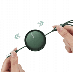 Mcdodo MCDODO KABEL 3V1 ZAVÍRACÍ USB - LIGHTNING + USB-C + MICROUSB 1,2 M GREEN COIL CA-7251