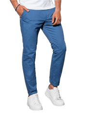 OMBRE Pánské chino kalhoty P894 - nebesky modrá - M