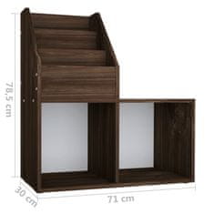 Greatstore Dětský regál na časopisy kouřový dub 71x30x78,5 cm dřevotříska