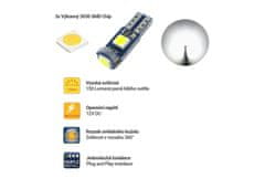 SEFIS LED žárovka T5 3030 3SMD 1,2W pro podsvícení budíků palubní desky bílá