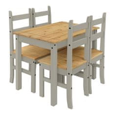 IDEA nábytek Stůl + 4 židle CORONA 3 vosk/šedá
