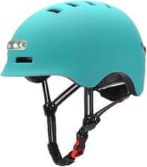 Bluetouch Bezpečnostní helma modrá s LED - rozbaleno