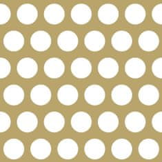 Zlatá vliesová tapeta s bílými puntíky 139116, Black & White, 0,53 x 10,05 m
