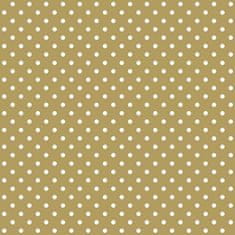 Zlatá vliesová tapeta s bílými puntíky 139114, Black & White, 0,53 x 10,05 m