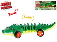 Jungle Expedition krokodýl 31 cm jezdící na baterie se světlem a zvukem