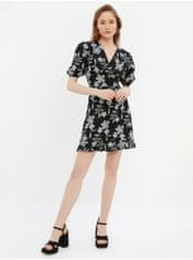 Trendyol Černé dámské květované krátké šaty Trendyol M