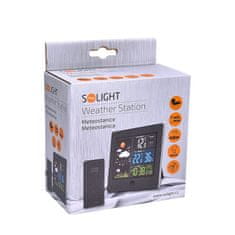 Solight meteostanice, barevný LCD, teplota, vlhkost,RCC, černá, TE80